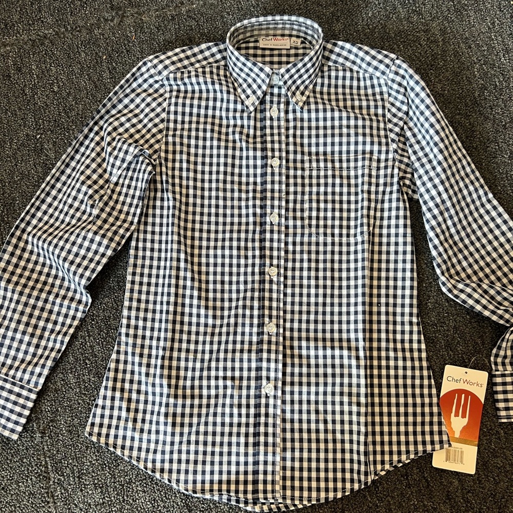 ChefWorks Gingham Long sleeve button down